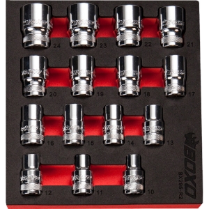 6 Point 1/2" Drive Socket Set 15 Piece