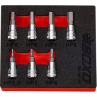 1/4" Tamperproof Hex Bit Socket Set in EVA Foam - 7 Piece